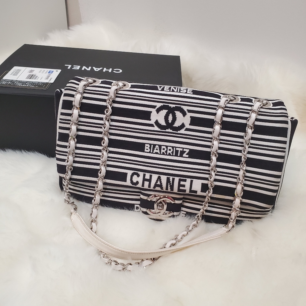 Black and White Chanel Cruise Collection handbag